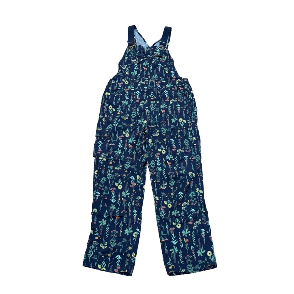 Duluth Heirloom Gardening Bib Overalls Navy Blue Floral Wildflower M 29 Gardenin